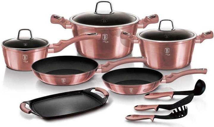 Actual product image BerlingerHaus POT SET 12 ELEMENTS I-ROSE BERLINGER HOUSE BH-6044 (Frying pan, Aluminium)