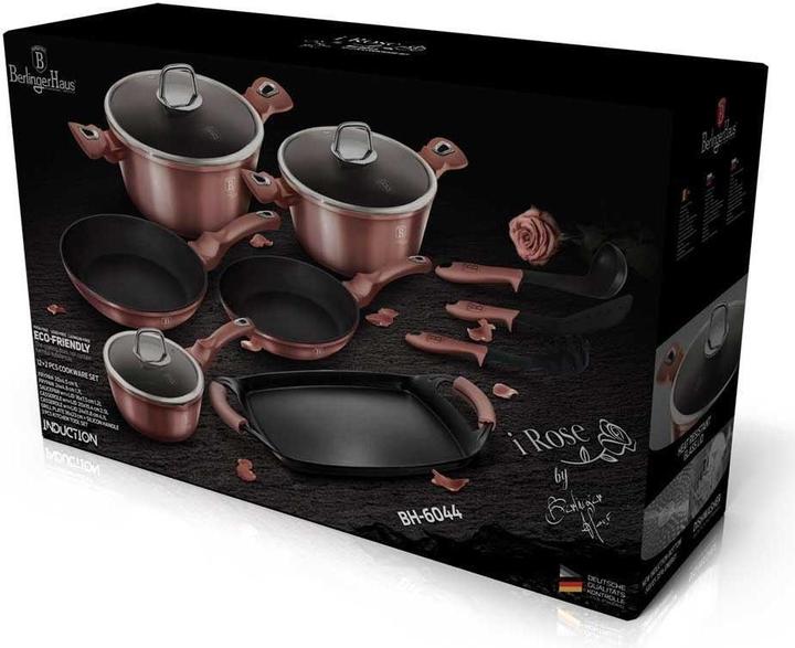 Actual product image BerlingerHaus POT SET 12 ELEMENTS I-ROSE BERLINGER HOUSE BH-6044 (Frying pan, Aluminium)