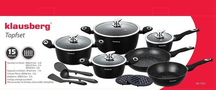 Actual product image Klausberg GRANITE POT SET 15 ELEM. KB-7322 (Pan set + pot set, Aluminium)