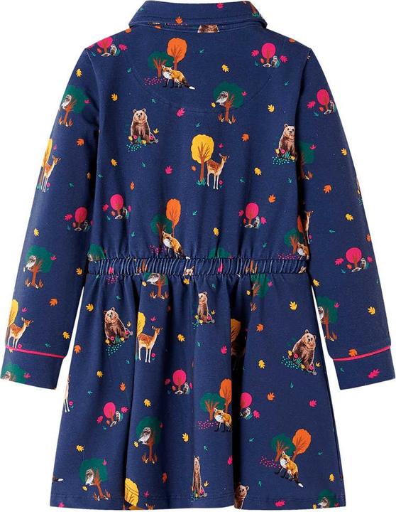 Produktbild VidaXL Kinderkleid mit Langen Ärmeln und Kordelzug Marineblau (140)