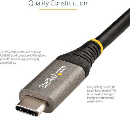 Immagine prodotto StarTech .com 3ft (1m) cavo USB C 10Gbps, cavo USB-C certificato USB-IF, cavo USB 3.1/3.2 Gen 2 Type-C, 100W (1 m, USB 3.2 Gen 2, 10 W)