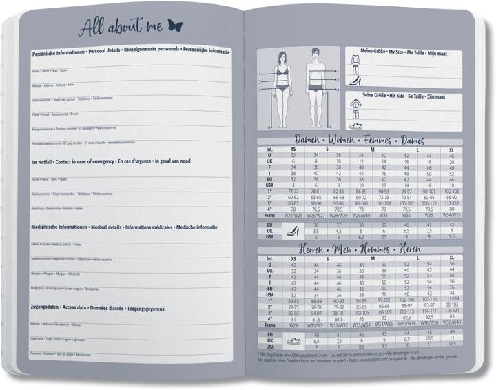 Nutritional values and ingredients Jolie Pocket agenda (A6, German, French, Italian, English)