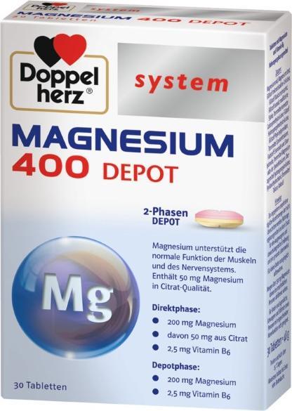 Doppelherz system Magnesium 400 Depot Tabletten, 30 St. Tabletten (30 Stück, Tabletten, 48 g)