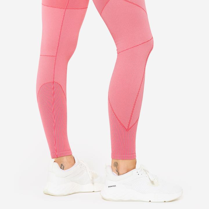 Immagine prodotto Domyos Leggings Damen seamless hohe Taille - rot/rosa (XS)