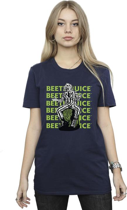 Immagine prodotto Beetlejuice Maglietta Ampia Posa Logo Ripetuto Donna (XXL)