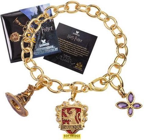 Actual product image Noble Collection Harry Potter bracelet avec pendentifs plaqué or Lumos Gryffindor (20 cm)