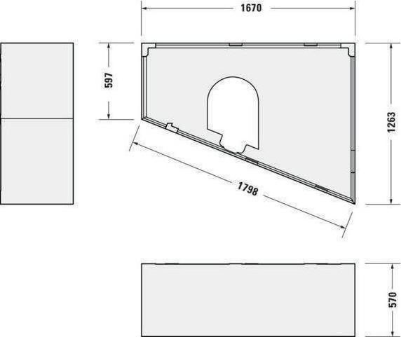 Immagine prodotto Duravit Vasca da bagno PAIOVA 1700x1300mm, 1 spiovente posteriore destro bianco (235 l, 170 cm, 130 cm)