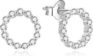 Beneto Minimalist silver earrings with zircons AGUP2053 (L)