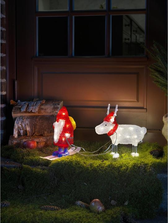 Produktbild Konstsmide LED-Figur Acryl Santa mit Rentier, 40 LED