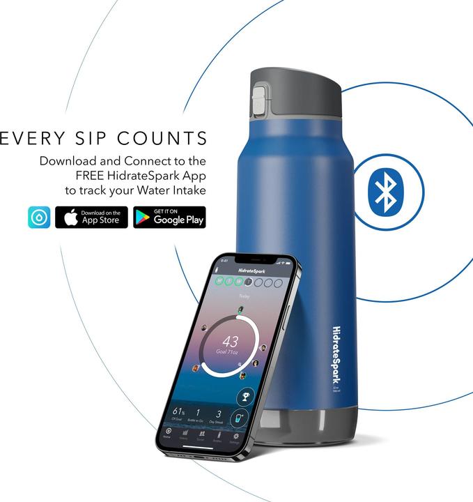 Immagine prodotto HidrateSpark Hidrate Spark Pro 32 oz. Caraffa Blu Profondo (0.95 l)