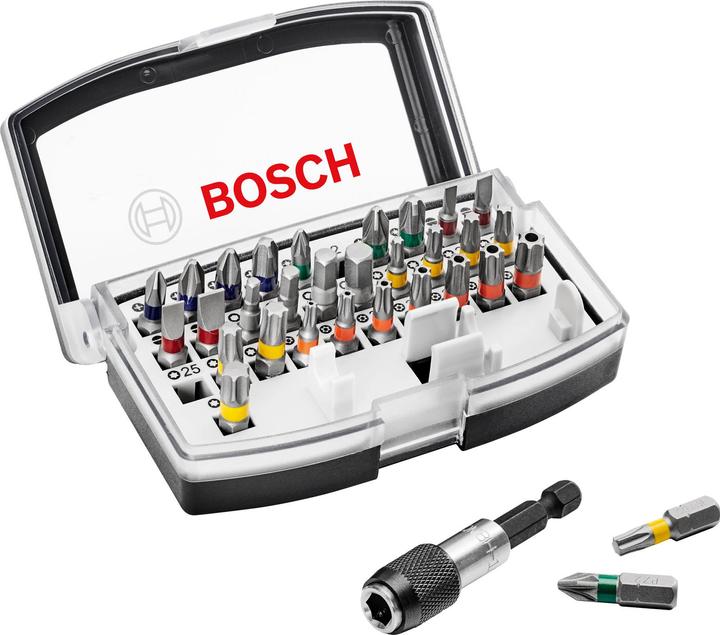 Produktbild Bosch Professional Zubehör Bits-Satz mit Klingenhalter (Kreuz Phillips PH M1, Kreuz Pozidriv PZ M1, Kreuz Pozidriv PZ M2, Kreuz Phillips PH M3, Kreuz Pozidriv PZ M3, Innensechsrund TX mit Loch M10, Innensechsrund TX Mit Loch M25, Innensechsrund TX mit Loch M27, Innensechsrund TX mit Loch M30, Innensechsrund TX Mit Loch M40, Sechskant (hexagonal) M3)