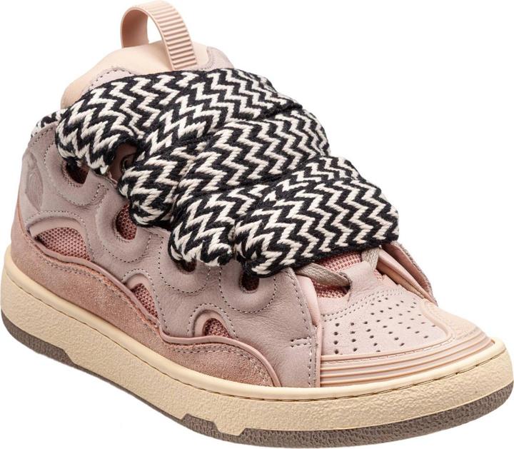 Actual product image Lanvin curb sneakers in white and pink leather (40)