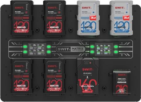 Image du produit Swit MATRIX-S8 | 8ch x max 6A Top Fast Simultaneous 14V/28V Wall Charger, V-mount(PC-W461S)