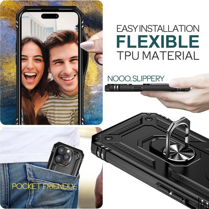 Actual product image Nalia Shockproof Military Style Ring Cover (Apple iPhone 15 Pro)