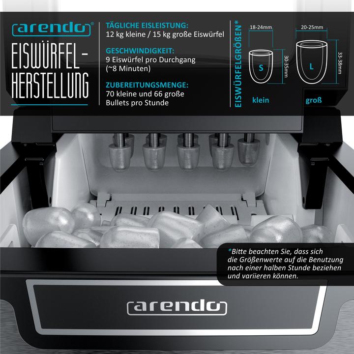Actual product image Arendo Ice cube machine