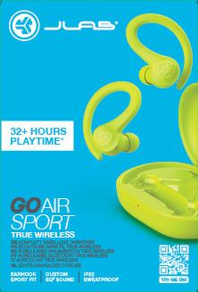 Actual product image JLab Audio Go Air Sport (No noise cancelling, 8 h, Wireless)