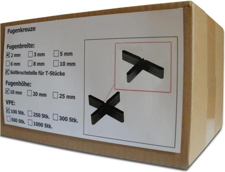 Actual product image Sanpro Low joint crosses, base plate - no, joint width 2 mm / height 10 mm, quantity 100 pieces (100 x)