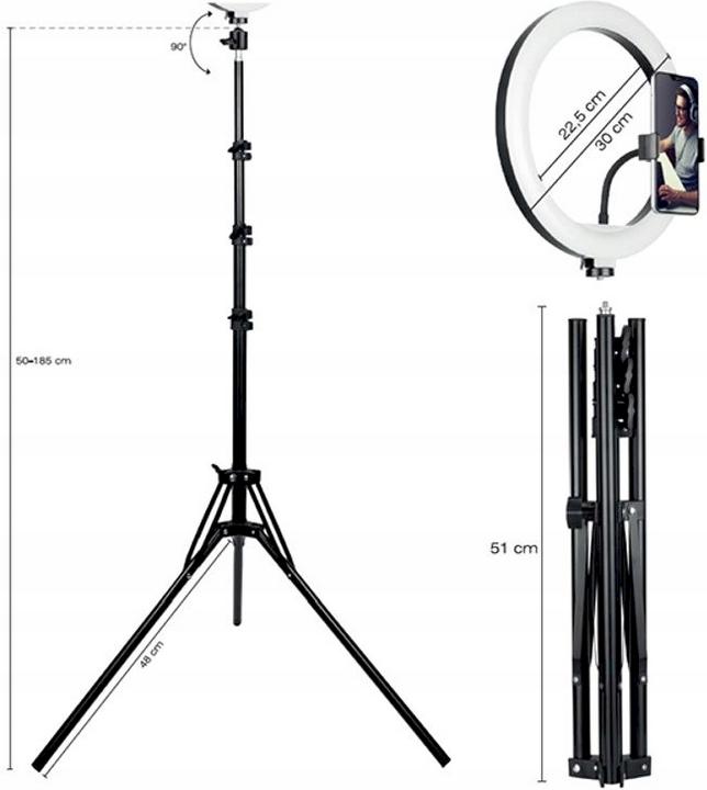 Produktbild Tracer RING 30cm tripod 210cm ring lamp (1700 lm)