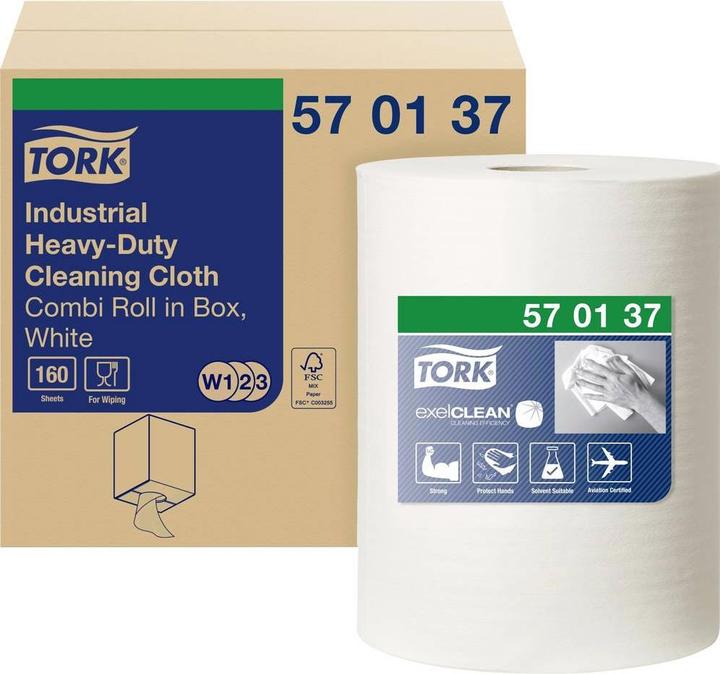 Actual product image Tork Extra Strong Industrial Cleaning Cloths White W1/2/3 570137 (1 pcs.)