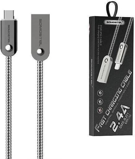 Produktbild Somostel USB-A USB cable - microUSB 1 m silver (SMS-BJ01) (1 m, USB 3.1)