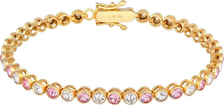 Produktbild Elli PREMIUM Armband Tennis-Armband Kristalle Rose 925 Silber (18 cm, 925er Sterling Silber, Glaskristall)