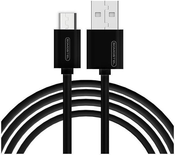 Actual product image Somostel USB CABLE MICRO 3A Juodas 3100mAh QUICK CHARGER 1.2M POWERLINE SMS-BP02 (1.20 m, USB 3.0)