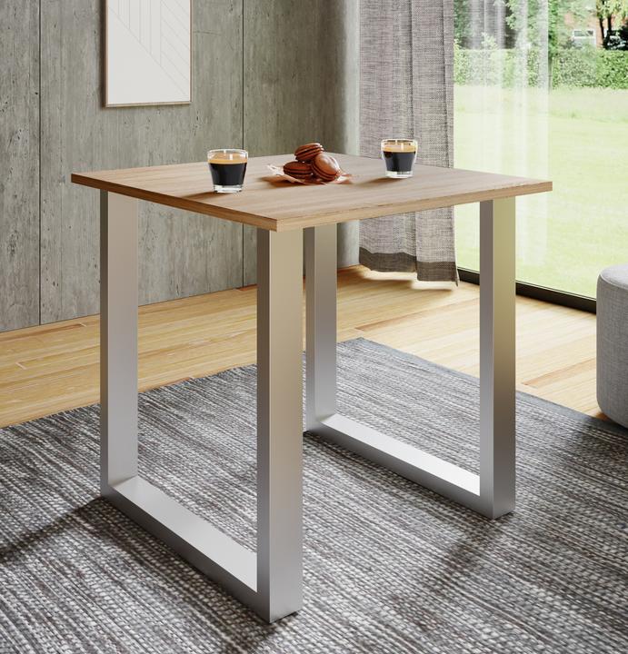 Image du produit VCM Table de salle à manger en bois Xona U argent (80 x 50 x 76 cm)