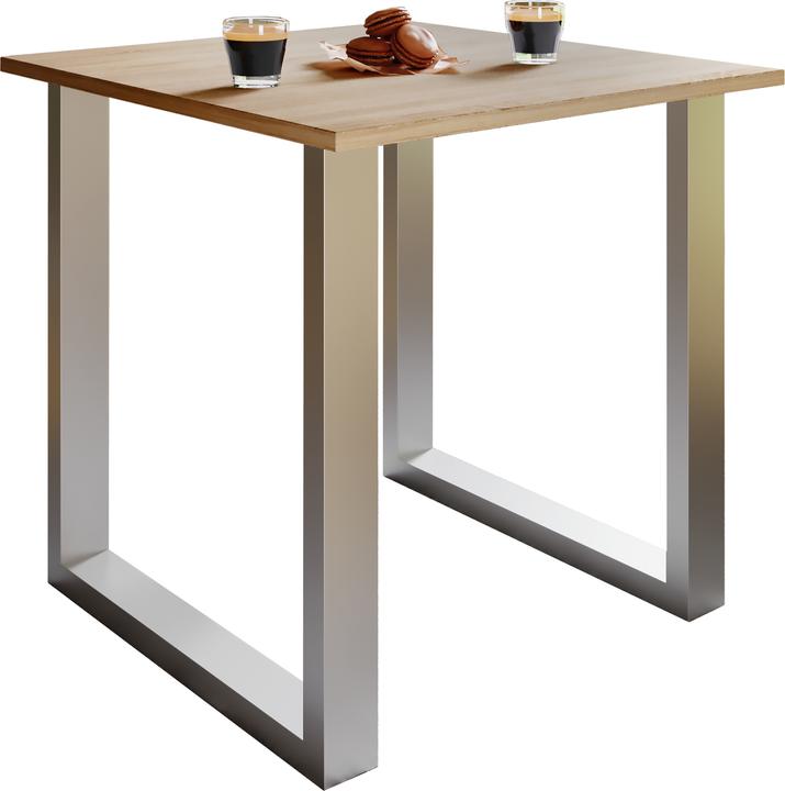 Image du produit VCM Table de salle à manger en bois Xona U argent (80 x 50 x 76 cm)