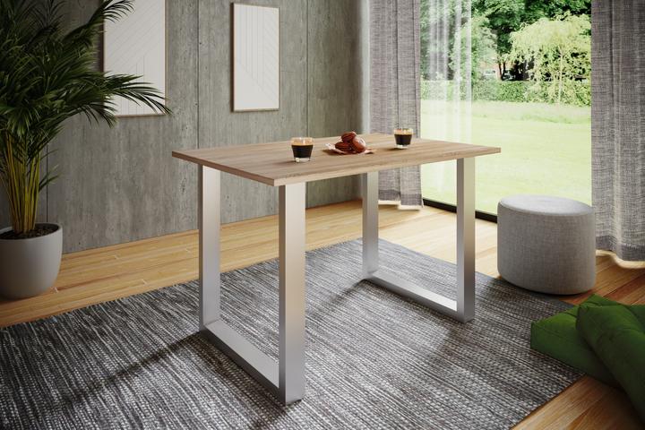 Image du produit VCM Table de salle à manger en bois Xona U argent (110 x 80 x 76 cm)
