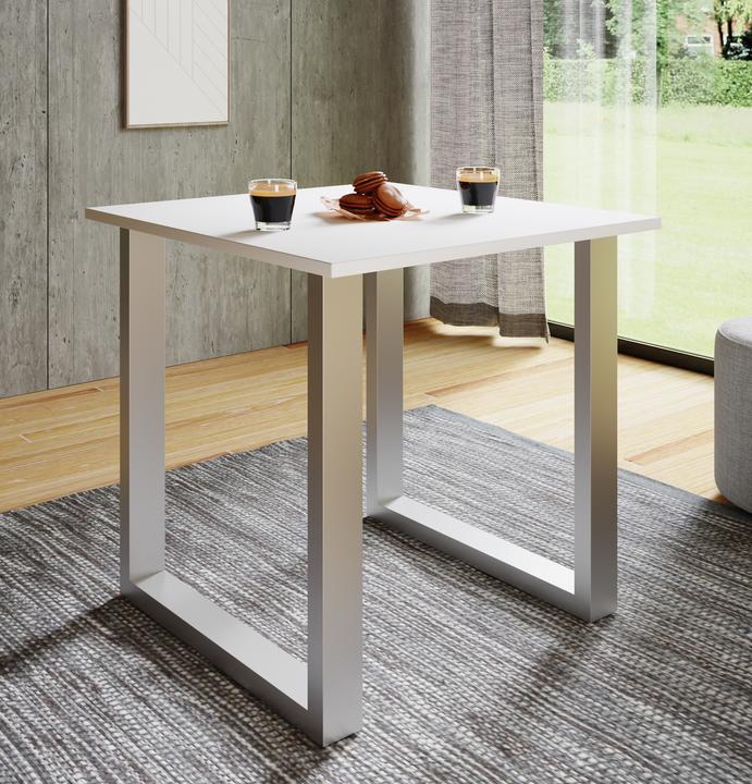 Image du produit VCM Table de salle à manger en bois Xona U argent (80 x 80 x 76 cm)