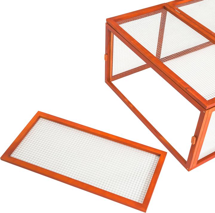 Actual product image tectake Kaninchenstall mit 4 Türen 181x90x48cm