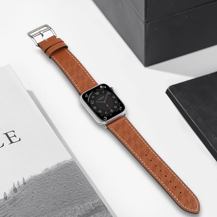 Produktbild Hurtel Armband Leder Lederarmband für Apple Watch Ultra, SE, 8, 7, 6, 5, 4, 3, 2, 1 (49, 45, 44, 42 mm) Arm (45 mm, 44 mm, 42 mm, 49 mm, Echtes Leder)