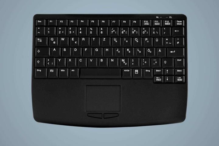 Actual product image Active Key Hygiene Notebook Style Touchpad Keyboard Fully Sealed Watertight USB Black (DE, Cable)
