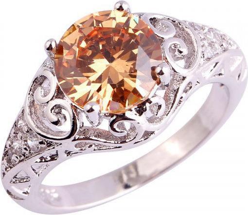 Immagine prodotto Hermex Anello placcato argento con morganite / zircone - Taglia 59 / Taglia 9 (9, 59)