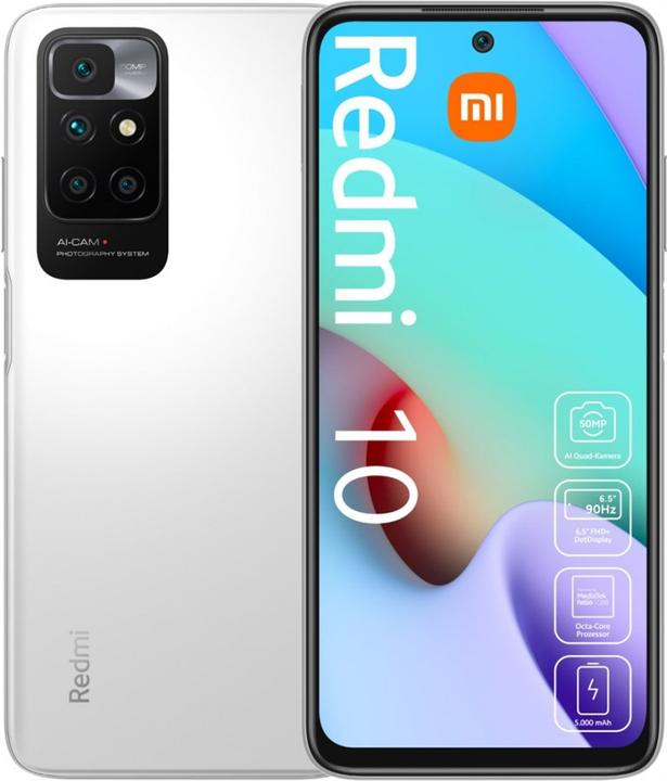 Produktbild Xiaomi Redmi 10 (128 GB, Pebble White, 6.50", Dual SIM, 50 Mpx, 4G)