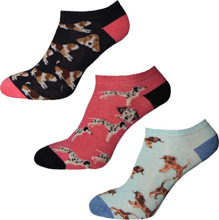 Produktbild Simply Essentials Trainer Socken Frauen Hundemuster (3er Pack) (3er Pack, 37 - 42)
