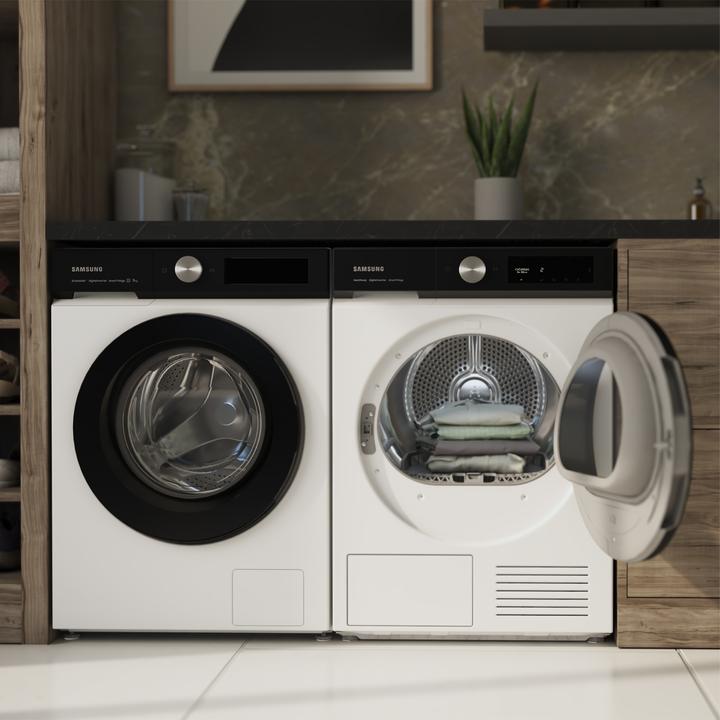 Immagine prodotto Samsung DV90BB5245AES3 asciugatrice a caricamento frontale Optimal Dry 9 kg Classe A+++, Porta nera (9 kg, A destra)