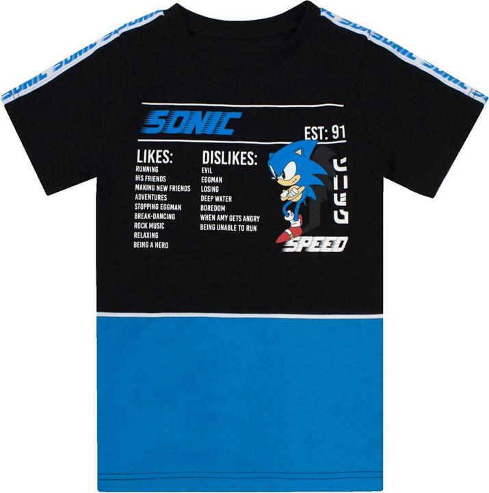 Actual product image Sonic The Hedgehog Gaming Statistics Tshirt Boys (122)