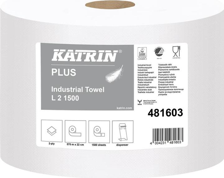Katrin Rouleau d'essuyage Plus L2 22 cm x 570 m (l x L) 2 plis papier absorbant blanc (1 x)