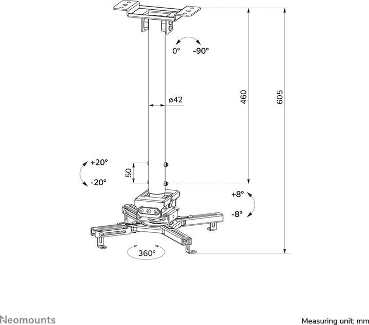 Actual product image Neomounts Projector Ceiling Mount (Roof)
