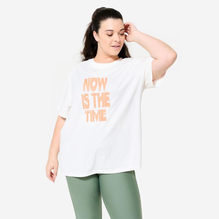 Domyos Women's Oversize Cotton T-Shirt - White