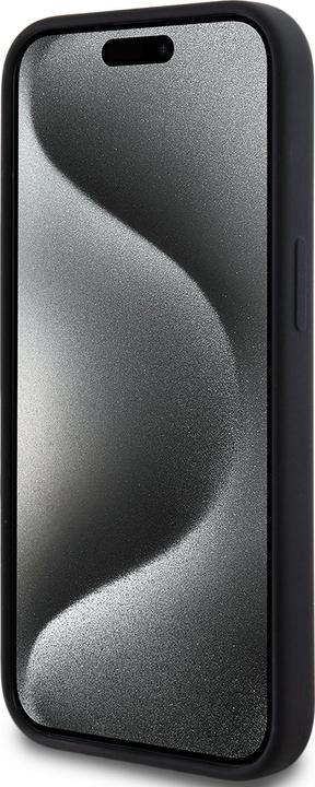 Actual product image DKNY DKHMP15SSNYACH iPhone 15 / 14 / 13 6.1" czarny/black hardcase Liquid Silicone White Printed Log (Apple iPhone 15)