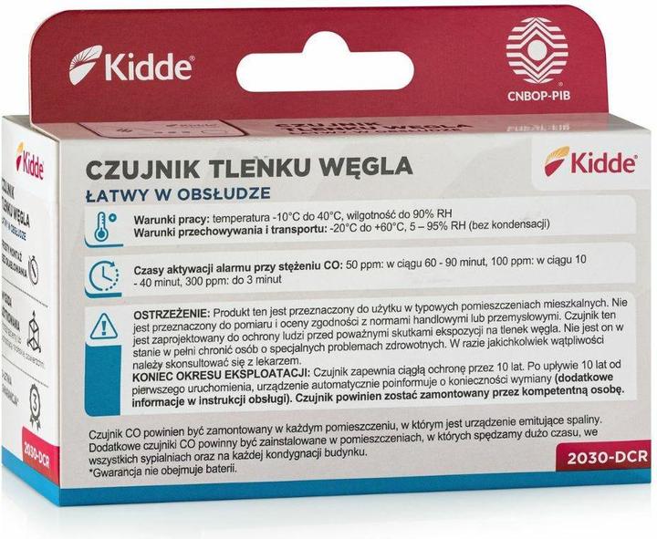 Energy Label Kidde Czujnik tlenku węgla 2030-DSCR