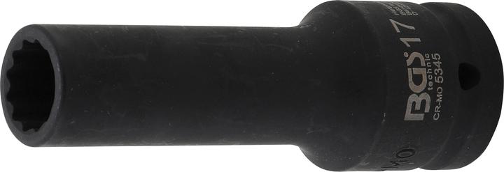 BGS Impact Socket 12-point, deep | 20 mm (3/4") Drive | 17 mm (17 mm)