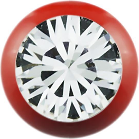 Produktbild Star Piercing Micro Kugel Fire Red mit Swarovski silber (ohne Messing, Chirurgenstahl 316L)