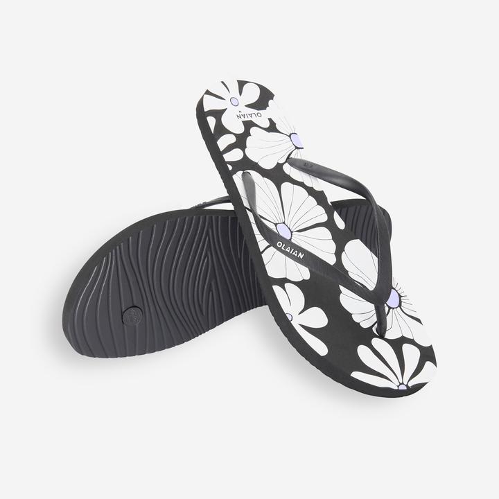 Actual product image Olaian Thong sandals ladies 120 purple black/white (35)