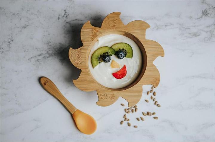 Actual product image Wild & Stone Baby Bamboo Bowl with Bamboo Silicone Spoon