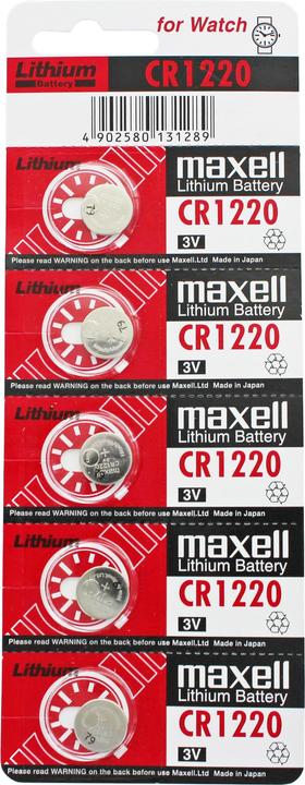Actual product image AccuCell Batterie CR1220, IEC CR1220, 5 Stück (5 pcs., CR1220, 38 mAh)