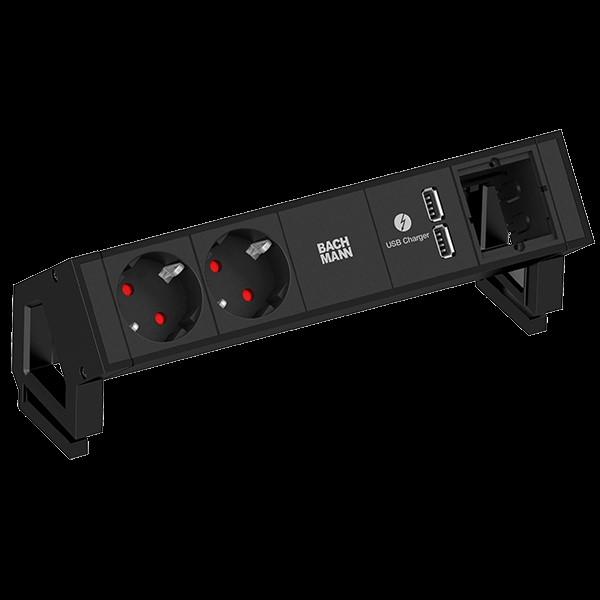 Produktbild Bachmann DESK 2 Verlängerungsschnur (2 x, CEE 7/3, USB, 0.20 m)