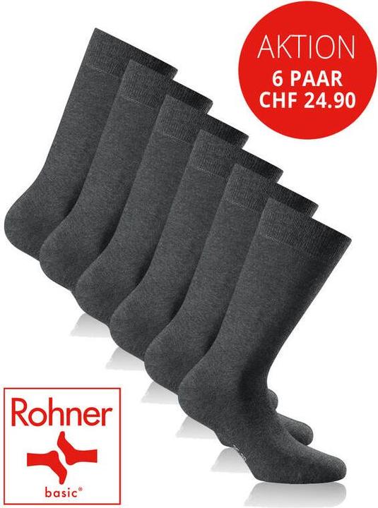 Rohner 6erPack Casual anthracite (6er Pack, 39 - 42)